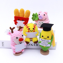 Gorro de Béisbol de Lana Tejido a Mano con Diseño de Reno Navideño, Energía Positiva, Muñeco de Ganchillo con Diseño de Maíz y Papas Fritas, Producto Terminado - Product Image 2