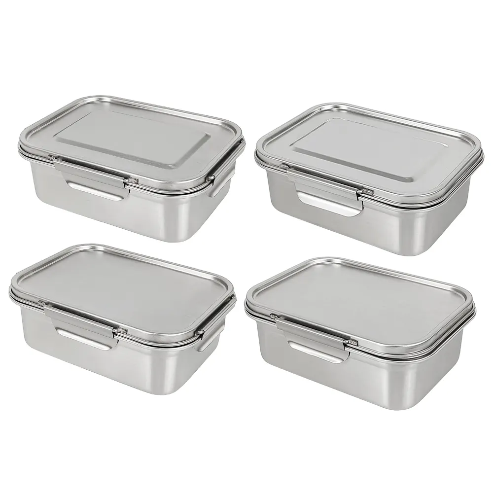 Lunch Box doppio petto in acciaio inossidabile di nuovo Design con scatola Bento in metallo a 2/3 scomparti
