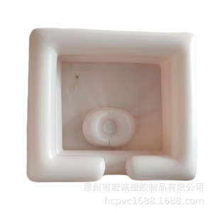 Lavabo inflable de PVC para champú, 58x55cm, portátil para uso de adultos, diseño cuadrado plegable - Product Image 5