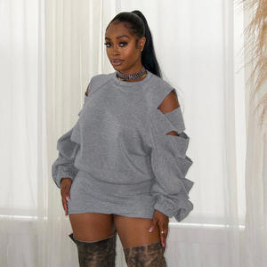 Pakaian wanita musim semi musim gugur Set 2 potong atasan dan rok berongga pakaian wanita seksi Y2k setelan dua potong pakaian wanita 2026 - Product Image 2