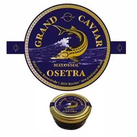 Etiquette de kaviar personnalisée en aluminium 3D gaufré UV Feuille d'or Autocollant étanche en étain pour caviar congelé pour pot