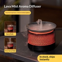 Nouveau diffuseur d'aromathérapie à brume style Lava, alimenté par USB, avec lumière d'ambiance sept couleurs et humidification par pulvérisation puissante