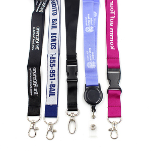 Porte-badge en polyester personnalisable avec cordon et crochet - Impression offset numérique, logo personnalisé, écologique, résistant à l'eau, commandes en gros - Product Image 3