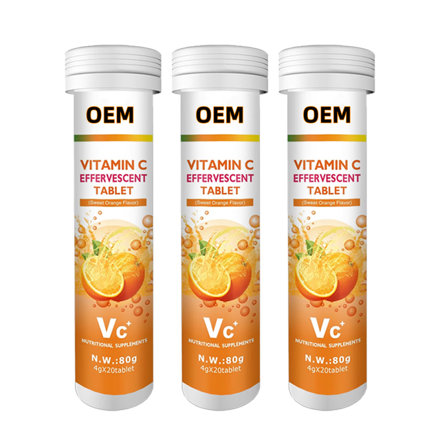 OEM ODM Vitamin C Effervescent Tablets Orange Flavor Energy Drink Private Label Dietary Supplement