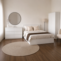 Prix d'usine Yifan – Ensemble de chambre à coucher en bois blanc pour hôtel, appartement, centre commercial – Armoire, commode, table de chevet – Style moderne en MDF personnalisable