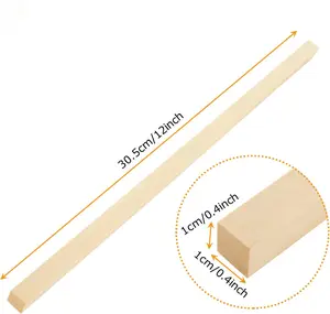 Unfinished Birch Hardwood Square Wood Dowel Rod/Rods Wooden Craft Sticks For Crafts And DIY