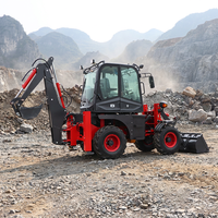 Harga Pabrik Murah CE Mini Traktor Kebun Roda Empat  Excavator Bucket/Tiller Micro Digger Bagger Engine Core Backhoe Loader
