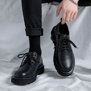 Chaussures en cuir à lacets BaiHu pour hommes de haute qualité avec semelles antidérapantes et effet de hauteur accrue, style décontracté - Product Image 2