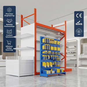 Scaffalature in Metallo Personalizzate per Magazzini e Supermercati, Stili Bianco e Arancione, per Esposizione in Negozi - Product Image 1