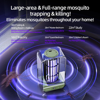 Lámpara Mata Mosquitos Eléctrica Recargable, Trampa de Luz UV de 395 Nm, Eliminador de Insectos Silencioso, de Pared y Escritorio, Doble Uso