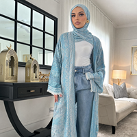 Vêtements islamiques Loriya pour femmes, abaya de luxe en pashmina, style Dubaï, abaya modeste pour femmes, robe musulmane avec hijab