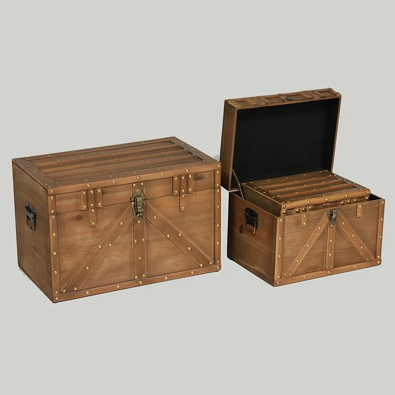 Popular Wooden Crate Box With Lock Wooden Boxes With Hinged Lid