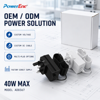 Adaptateur d'alimentation AC DC ABP 40W, entrée 100-240V, sortie réglable 9-24V, prise britannique, adaptateur d'alimentation AD0367