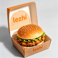 Boîte à frites en papier écologique jetable, emballage alimentaire personnalisé, boîtes à ailes de poulet, boîtes à hamburgers, boîte à emporter pour la restauration rapide