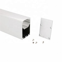 5575 5070 5075 Luminaire linéaire LED carré de grande taille, profilé en aluminium LED suspendu