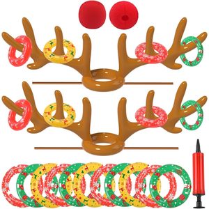 Premio natale gonfiabile renna corna anello lancio divertente decorazioni per bambini e adulti calza Stuffer Idea - Product Image 1