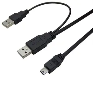 Dual USB 2.0/20 Tipo A A mini B USB A Y Forma Ad Alta Velocità Via Cavo Compatibile con Hard disk Esterno unità