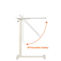 Poste de travail pneumatique à hauteur réglable pour ordinateur portable, Table debout avec roues verrouillables
