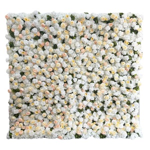 Premium 3D Artificial <b>Flower</b> <b>Wall</b> Soft Silk Floral Panel Romantic Rose Backdrop For Wedding Party Bridal Shower Indoor Event W - Product Image 3