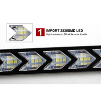 Tira de Luces LED para Coche y Motocicleta BRAD, Luz de Freno Trasera, Intermitente, 18 cm, Color Rojo Ámbar, Luces de Circulación Diurna DRL, IP68
