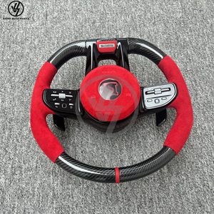Volant sport 3 branches en fibre de carbone pour G-Class W464 G63 G500 2019-2024, finition brillante sergé, suède personnalisé - Product Image 5