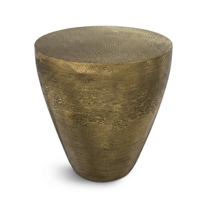 Table basse en métal martelé artisanal, style industriel, finition antique, mobilier de salon, tendance moderne - Product Image 1