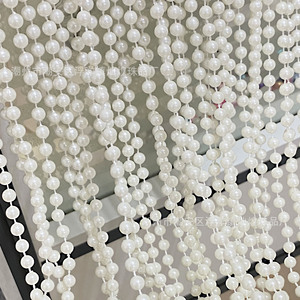 Rideaux de perles en résine plastique blanc cassé pour décorations de plafond de mariage - Product Image 4
