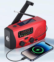Radio d'urgence AM/FM d'extérieur avec haut-parleur intégré, sortie 5W, lampe torche, batterie externe portable