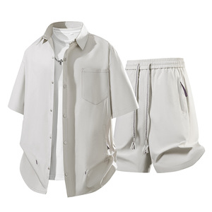 Conjunto de Camiseta Polo de Manga Corta y Pantalones Cortos con Bloques de Color al por Mayor, Conjunto de 2 Piezas Personalizado de Fábrica para Hombre - Product Image 1