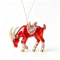 Pendentif en acrylique en forme de mouton du zodiaque transfrontalier pour Noël, avec ailes d'ange, ornement pour sapin de Noël, fabriqué en Chine