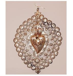 Milagros en argent italien antique en forme de cœur pour la décoration de la maison - Product Image 6