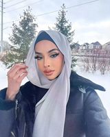 Voile Hijab Long en Mousseline de Soie de Haute Qualité pour Femme, Séchage Rapide, Design Uni Traditionnel en Jersey, Idéal pour l'Été Musulman
