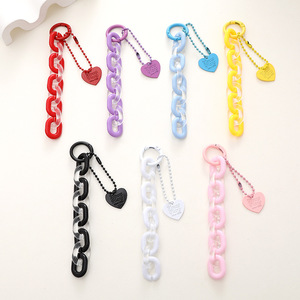 2025 nueva pulsera de cadena de teléfono móvil de resina de Color caramelo creativo hebilla acrílica funda antideslizante para teléfono móvil joyería de cuerda para mujer - Product Image 1