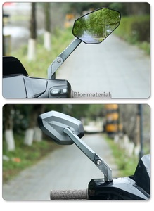 Soporte Metálico para Espejo Retrovisor de Motocicleta Plegable de 110 Grados, Espejo de Repuesto Universal con Lente Convexa de Gran Angular - Product Image 4