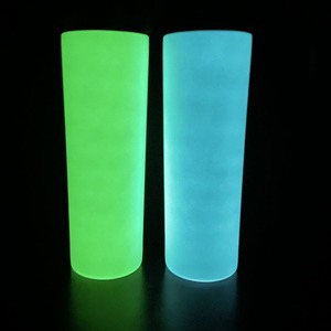 ชุดแก้วน้ำสแตนเลสเก็บความร้อน-เย็น ป้องกันการรั่วซึม รุ่น Glow Dark Eco-Friendly สีเขียว-น้ำเงิน ขนาด 20 ออนซ์ ผนังสองชั้นสุญญากาศ ฝาปิดแน่นสนิท เหมาะสำหรับงานปาร์ตี้ - Product Image 1