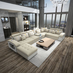 थोक आधुनिक बहु-कार्यात्मक बुद्धिमान संगीत लक्जरी हॉल फर्नीचर एल-आकार कपड़े सोफे सेट मालिश टफ्फ्टेड इंफ्लेटेबल - Product Image 3