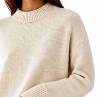 Ensemble deux pièces en tricot d'hiver pour femme avec logo personnalisé OEM : pull col rond à manches longues et pantalon large