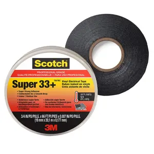 Zwart Rubber 3 M Kleefisolerende 0.18Mm Pvc Vinyl Isolatietape Cinta Aislante Electrica Super 33