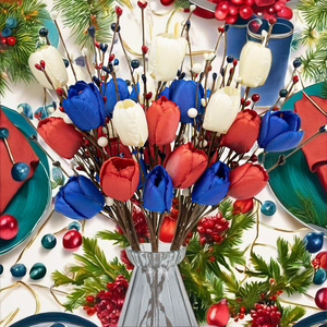 Décorations en plastique pour la Saint-Valentin Fleurs artificielles <span class=keywords><strong>de</strong></span> tulipes et <span class=keywords><strong>de</strong></span> baies pour les fêtes <span class=keywords><strong>de</strong></span> mariage Décorations pour la maison <span class=keywords><strong>Centre</strong></span> <span class=keywords><strong>de</strong></span> <span class=keywords><strong>vacances</strong></span> - Product Image 2