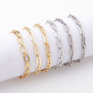 Bracelet en Chaîne à Maillons en Acier Inoxydable |   Bracelet à maillons épais plaqué or 18 carats PVD, réglable, bijoux minimalistes - Product Image 1