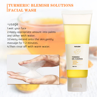 Nettoyant Visage Marque Blanche au Curcuma Bio, Exfoliant, Estompe les Imperfections, Anti-Acné, Nettoyage en Profondeur, Blanchissant et Hydratant