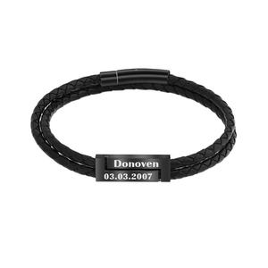 Vente <span class=keywords><strong>En</strong></span> gros <span class=keywords><strong>Bracelet</strong></span> <span class=keywords><strong>En</strong></span> Acier Inoxydable 2022, <span class=keywords><strong>Bracelet</strong></span> <span class=keywords><strong>En</strong></span> cuir Double couche personnalisé pour hommes - Product Image 6