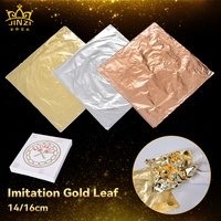 Feuilles de feuille d'or personnalisées de haute qualité 14/16Cm cuivre argent Imitation feuille d'or utilisation pour Art dorure meubles décorer