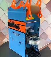 Machine à sceller électrique pour petites tasses Machine à sceller numérique manuelle pour tasses à thé au lait Boba Tea Film plastique Boissons Commodities