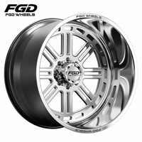 Jantes de camion FGD personnalisées en alliage d'aluminium forgé poli à déport profond 24-28 pouces pour F250/F350 avec enjoliveurs flottants et PCD multiples