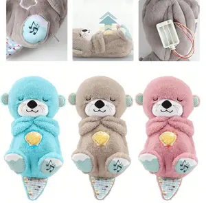 Customized Cute Bear Sleeping Companion Pillow Sound Soft Stuffed Breathing Plush Toy Doll