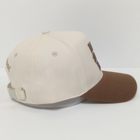 Casquette de baseball à visière incurvée à deux tons avec logo brodé en 3D, personnalisable par le fabricant, couleur personnalisée, 5 panneaux, cadre en K, pour hommes