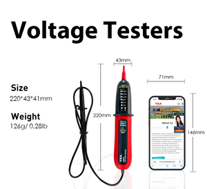 VA6816C AC/DC 전압 감지기 전기 테스터 자체 점검 극성 표시 펜 테스터 멀티 미터 400V LED 플래시 CAT III - Product Image 3