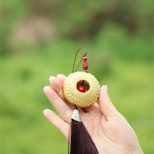 Handmade Bamboo Woven <b>Car</b> Pendant Resin Material Decorative <b>Ornament</b> For <b>Car</b> Interior Gift - Product Image 4