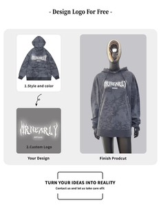 Unisex Nặng Pháp Terry Hoddies Tùy Chỉnh Dtg Tất Cả Các In Dây Kéo Axit Rửa Cắt Áo Nỉ Người Đàn Ông Của Áo Với Thêu Thiết Kế - Product Image 6